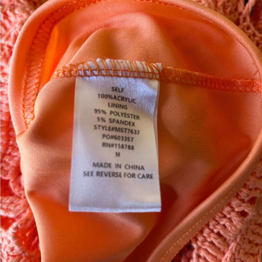 Mable (Anthropologie) orange crochet mini skirt - Picture 4 of 8